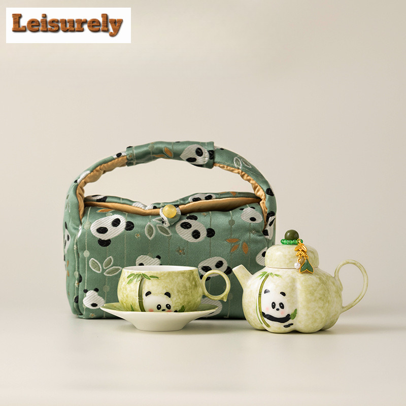 Camping Cooking Gear - Hand-painted Panda Travel Tea Set Kit