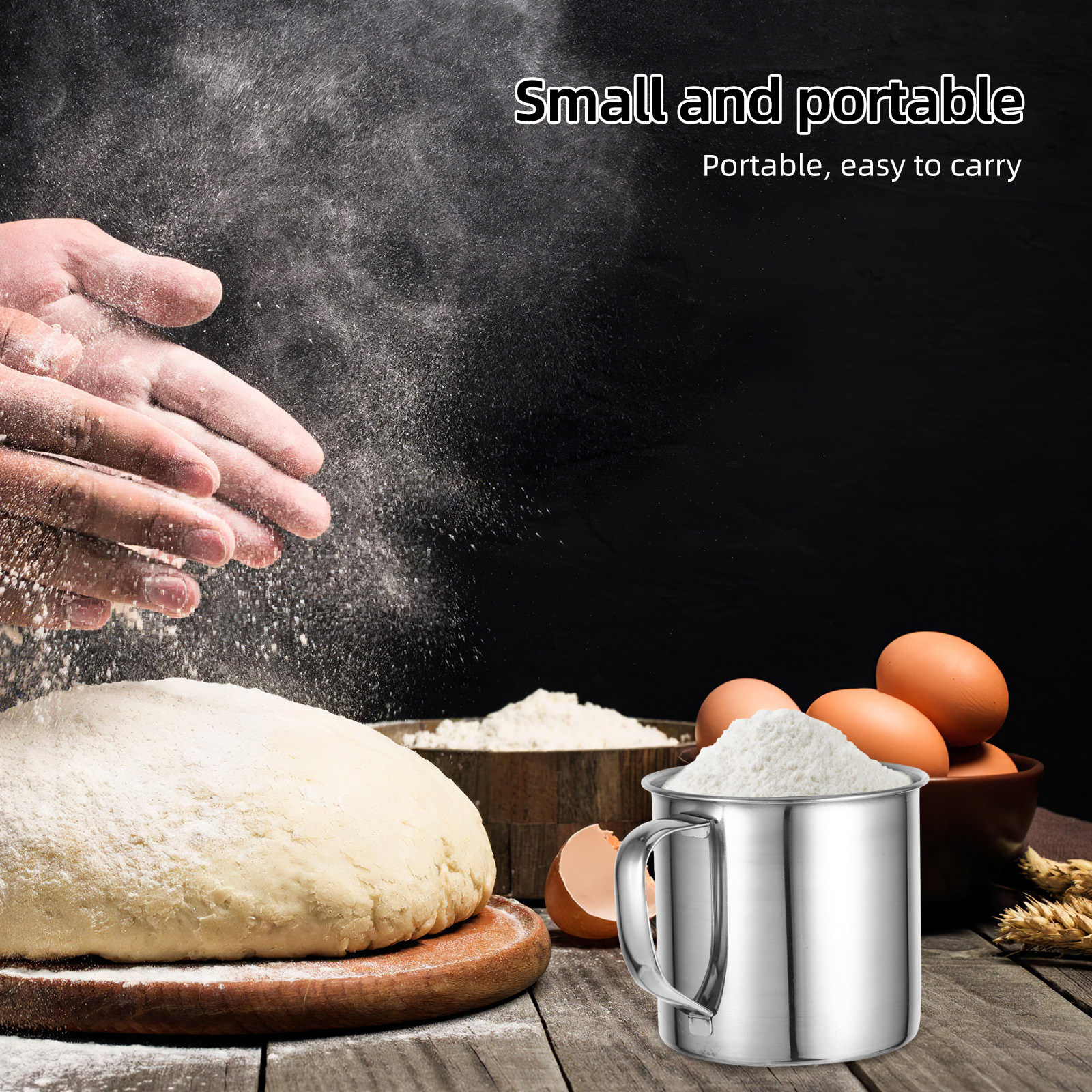 Camping Cooking Cup - Stainless Steel Measuring Cup 350Ml Handle