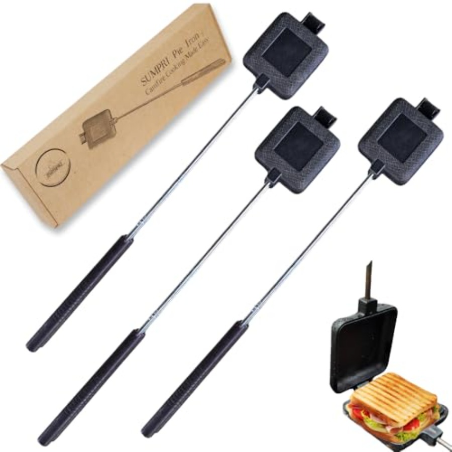 Camping Cooking Set Large - Pie Iron Set Large Cast Iron