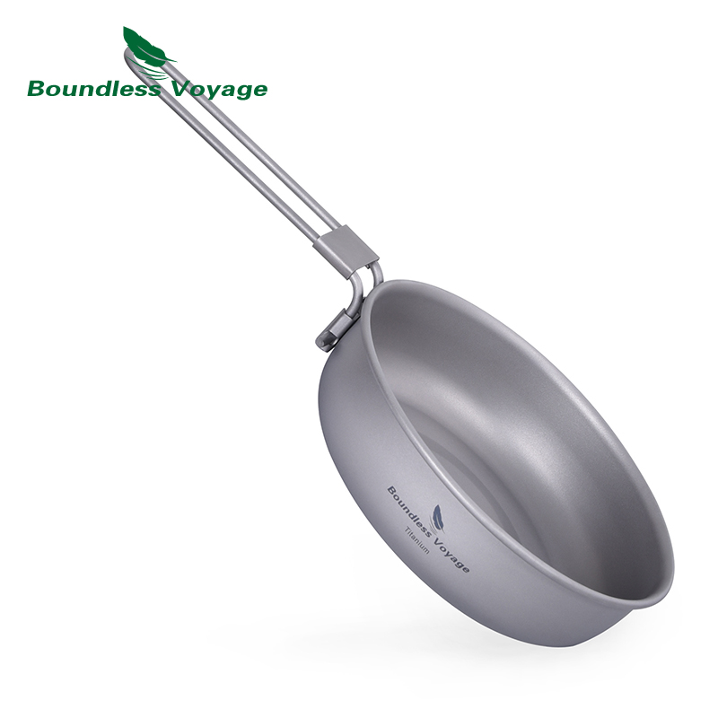 Camping Cooking Gear - Boundless Voyage Ultra-light Titanium Frying Pan