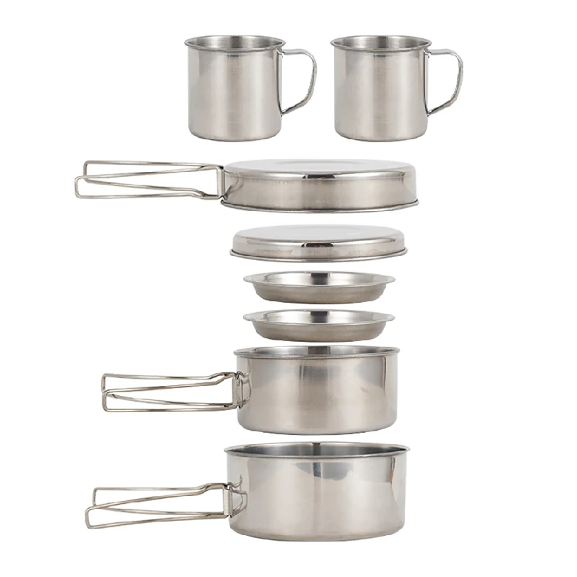 8pcs/Set Camping Cookware Mess - Camping Cooking Cup のレビューと価格