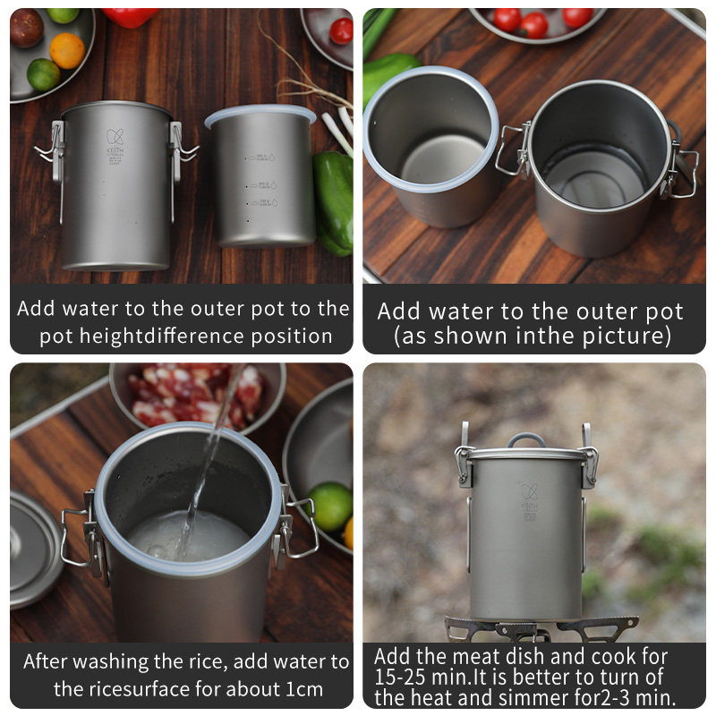 KEITH Pure Titanium Rice Cooke - Camping Cooking Gear のレビューと価格