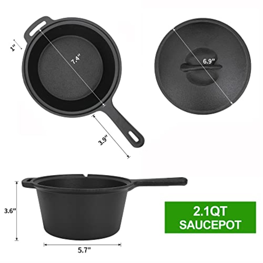 8 Piece Pre-Seasoned Dutch Ove - Camp Dutch Oven Cast のレビューと価格