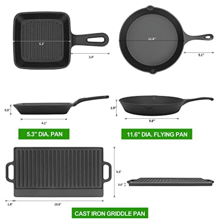 8 Piece Pre-Seasoned Dutch Ove - Camp Dutch Oven Cast のレビューと価格