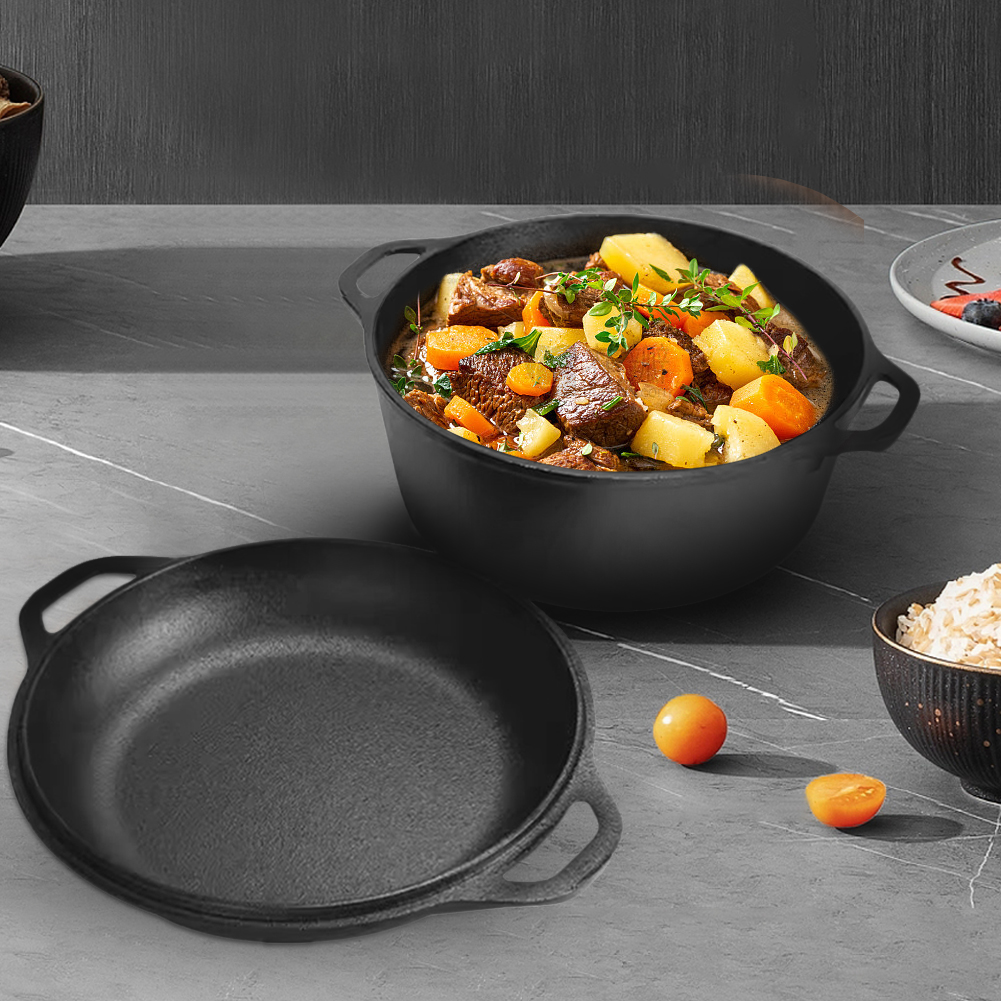 2 in 1 Cast Iron Dutch Oven Po - Camp Dutch Oven Cast のレビューと価格