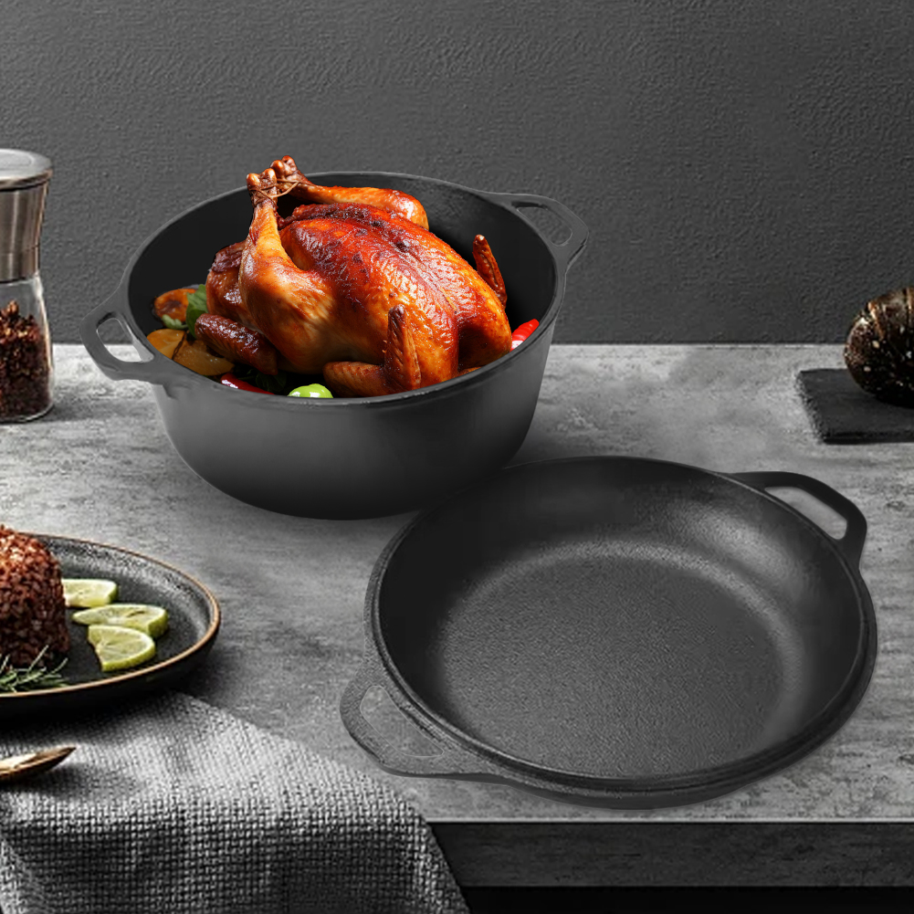 2 in 1 Cast Iron Dutch Oven Po - Camp Dutch Oven Cast のレビューと価格