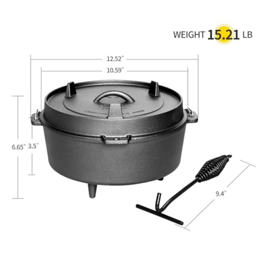 Pre-Seasoned Cast Iron Dutch O - Camp Dutch Oven Cast のレビューと価格