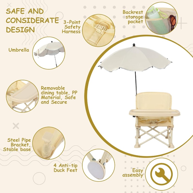 Baby Outdoor Beach Chair with  - Camping Cooking Table Foldable のレビューと価格