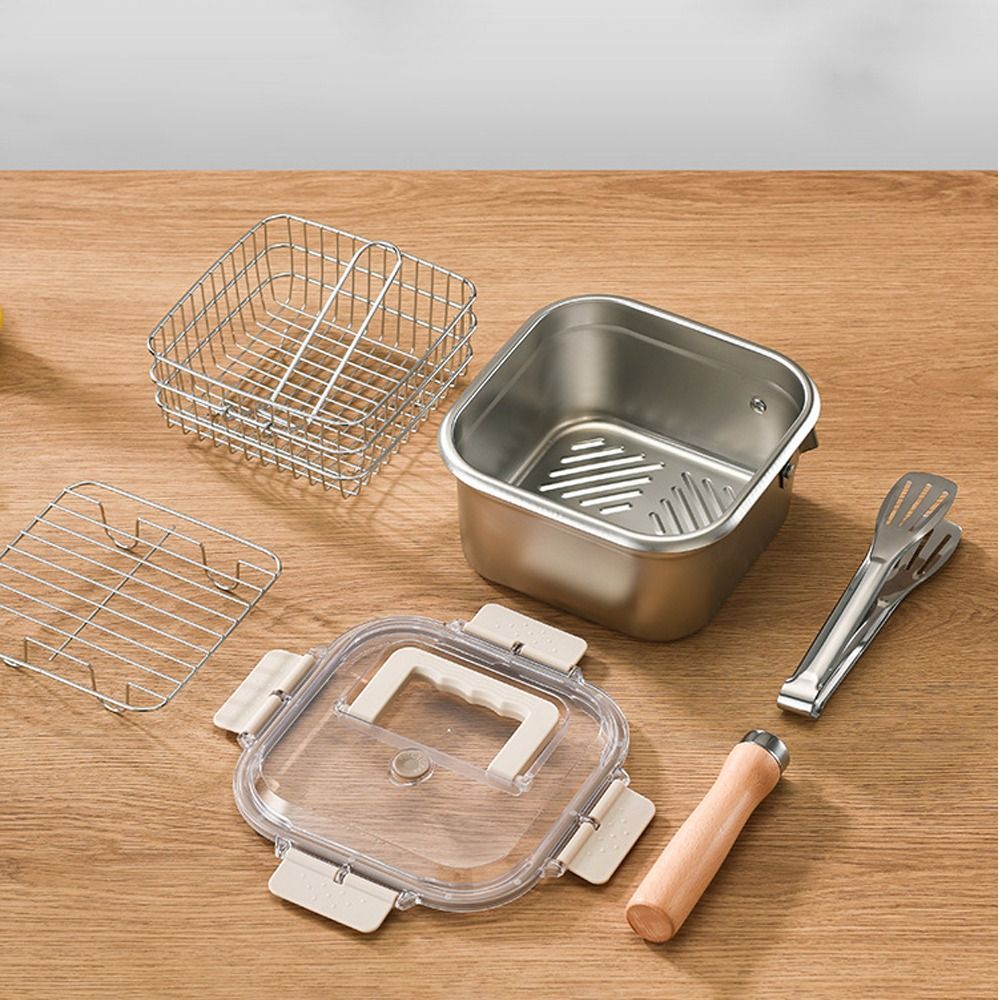 Portable Stainless Steel Fryin - Camping Cooking Set Large のレビューと価格