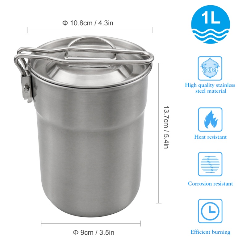 1L Coffee Cup With Folding Han - Camping Cooking Cup のレビューと価格