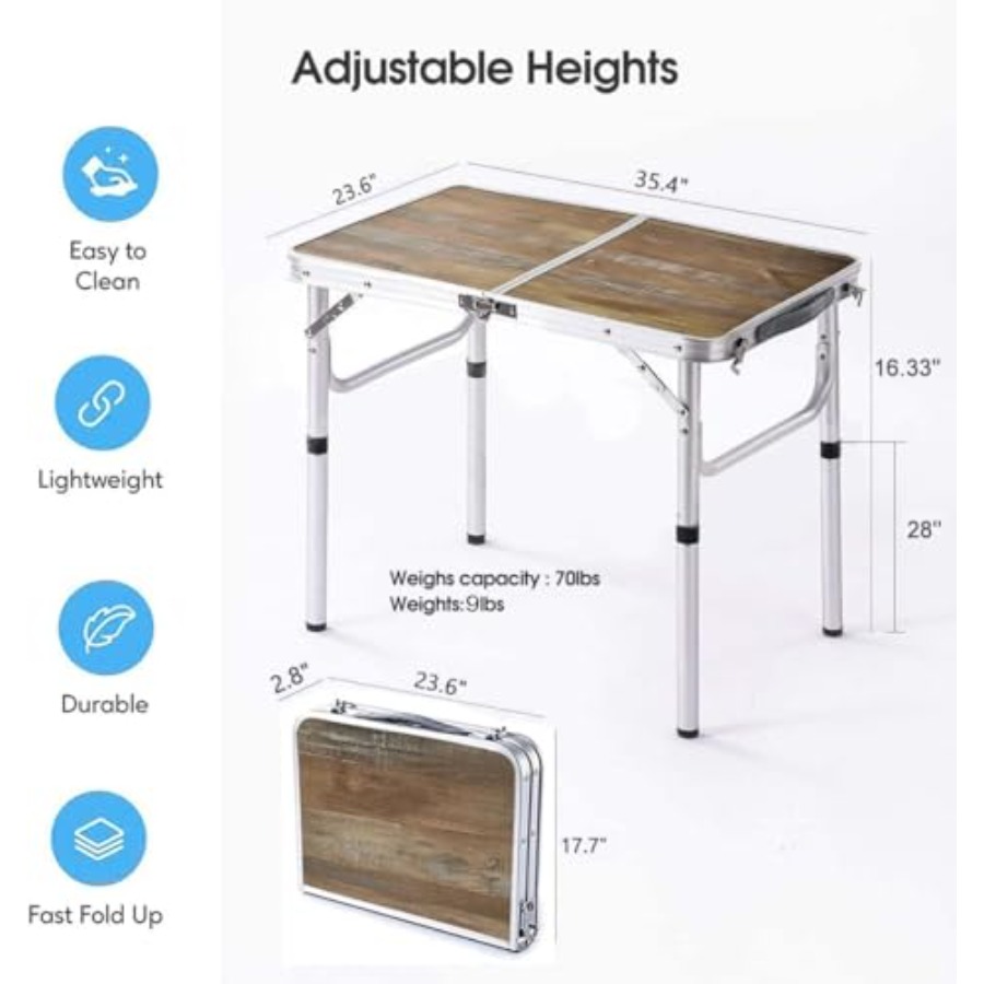 Aluminum Camp Table Folding Ta - Camping Cooking Table Foldable のレビューと価格