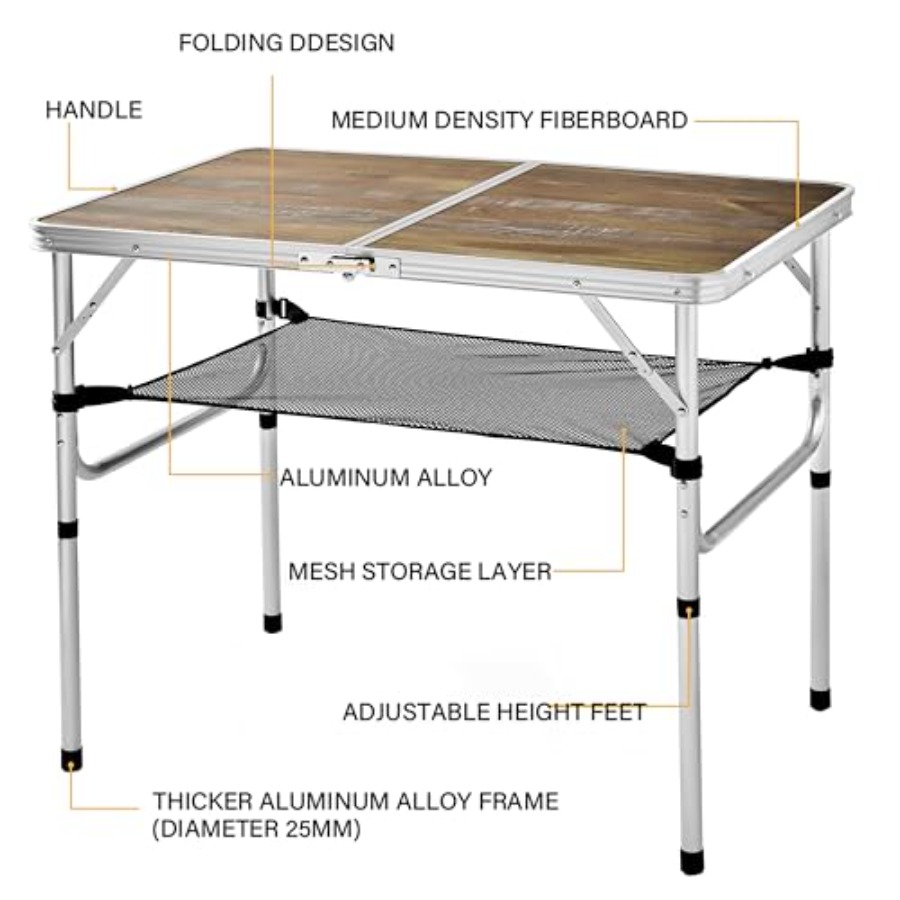 Aluminum Camp Table Folding Ta - Camping Cooking Table Foldable のレビューと価格