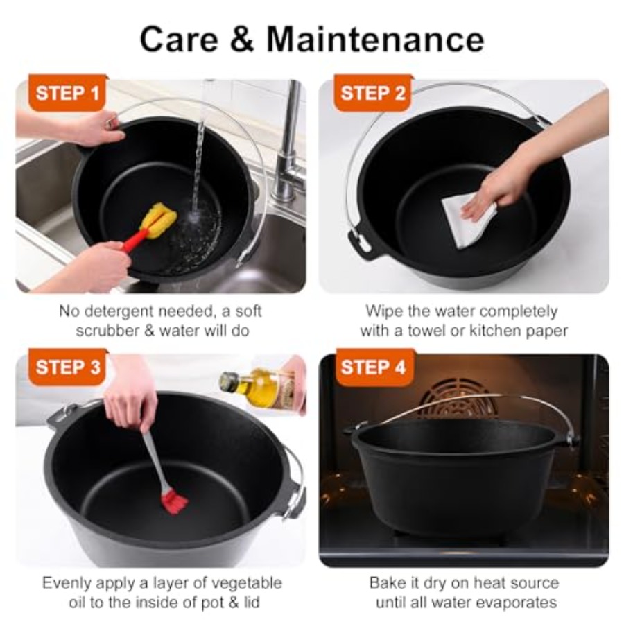 Pre-Seasoned Cast Iron Camp Du - Camp Dutch Oven Cast のレビューと価格