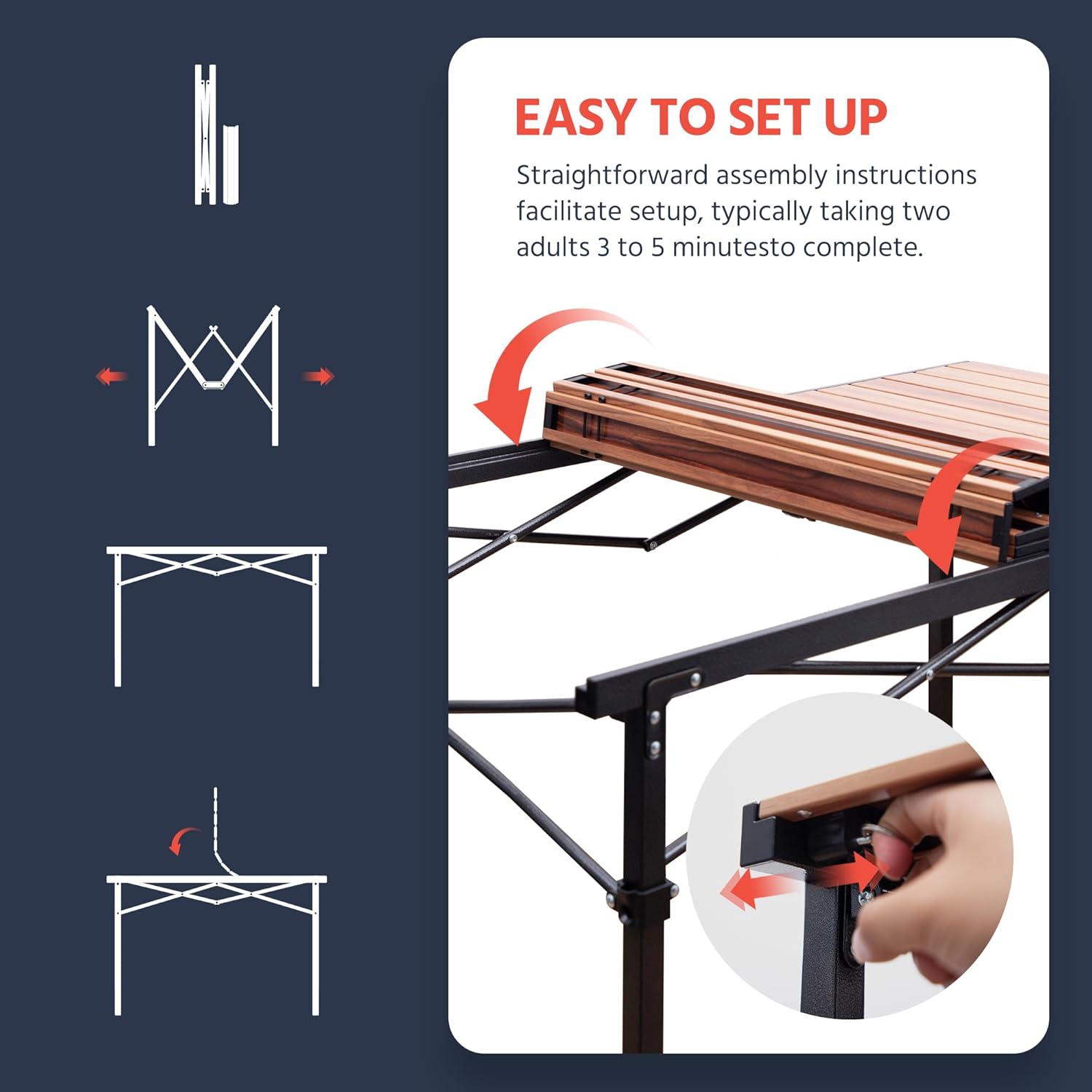 Folding Camping Table Adjustab - Camping Cooking Table Foldable のレビューと価格