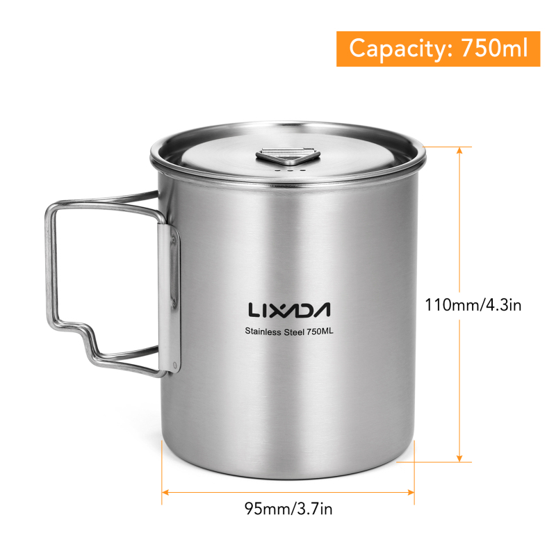 Lixada 750ml Cup Outdoor Stain - Camping Cooking Cup のレビューと価格