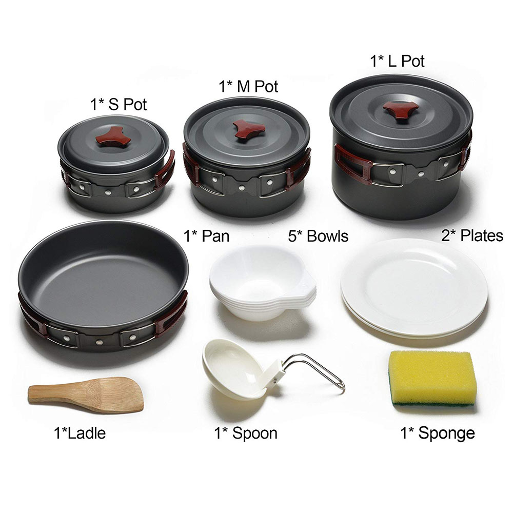 Outdoor Camping Cookware Kit N - Camping Cooking Set Large のレビューと価格