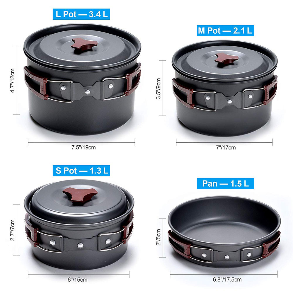 Outdoor Camping Cookware Kit N - Camping Cooking Set Large のレビューと価格