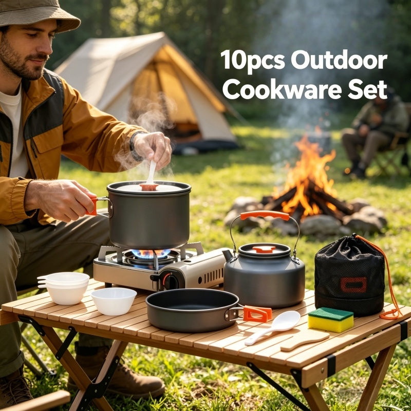Camping Cookware Set Outdoor P - Camping Cooking Cup のレビューと価格