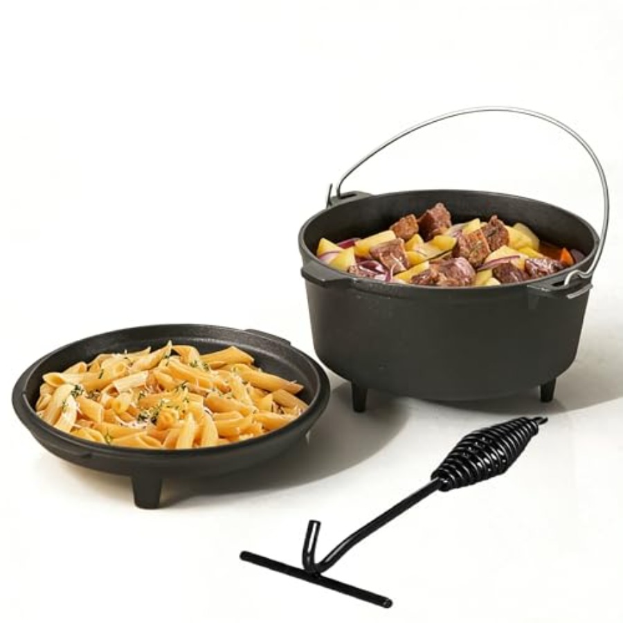 6.3qt Cast Iron Camping Dutch  - Camp Dutch Oven Cast のレビューと価格