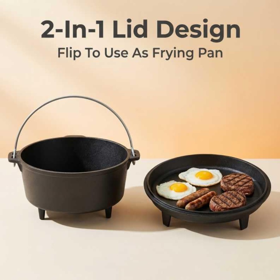 6.3qt Cast Iron Camping Dutch  - Camp Dutch Oven Cast のレビューと価格