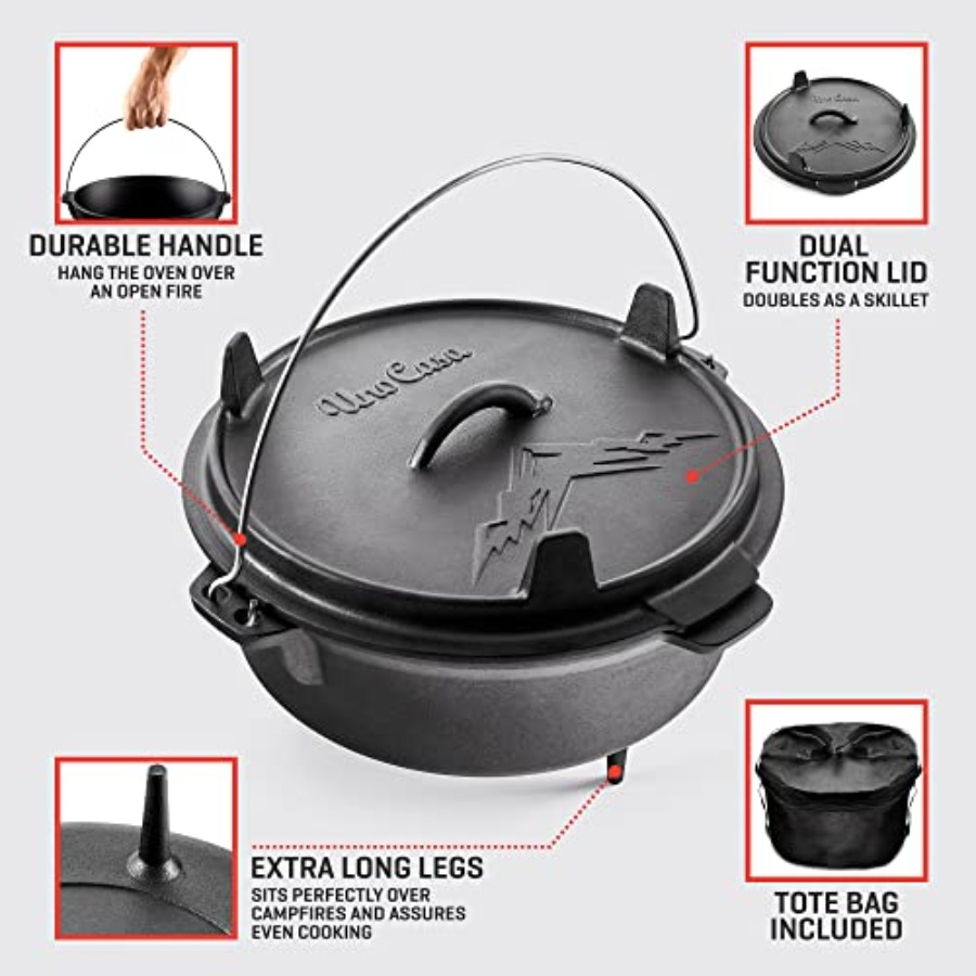 6Qt Cast Iron Camping Dutch Ov - Camp Dutch Oven Cast のレビューと価格